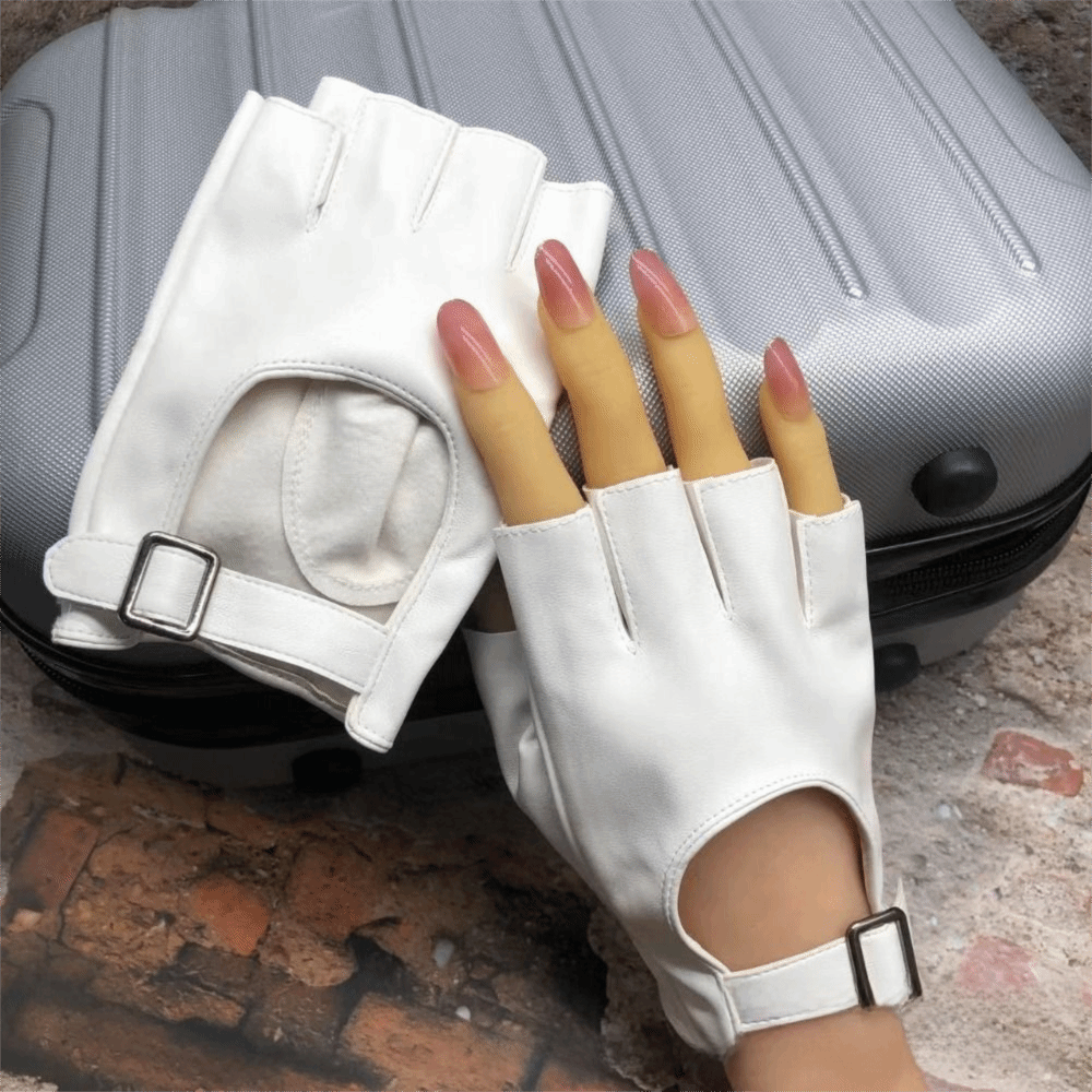 Leather Driving Glove - New Fashion Waterproof Fingerless Gloves Short
