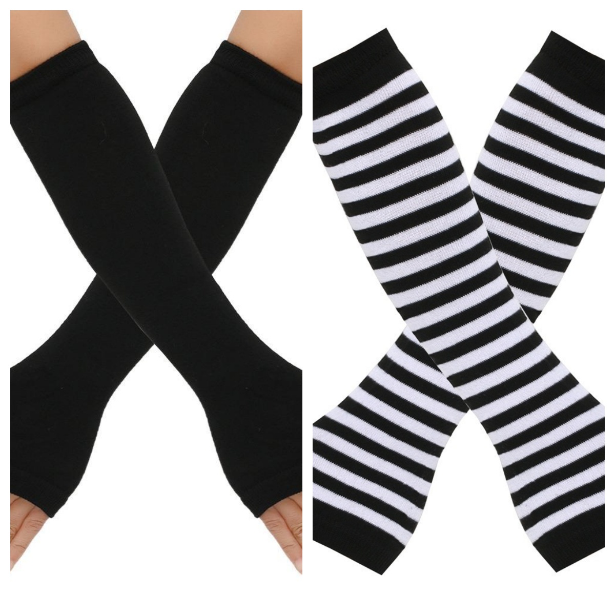 Fingerless Glove Knit - 2pairs Warmer Knitted Long Fingerless Gloves