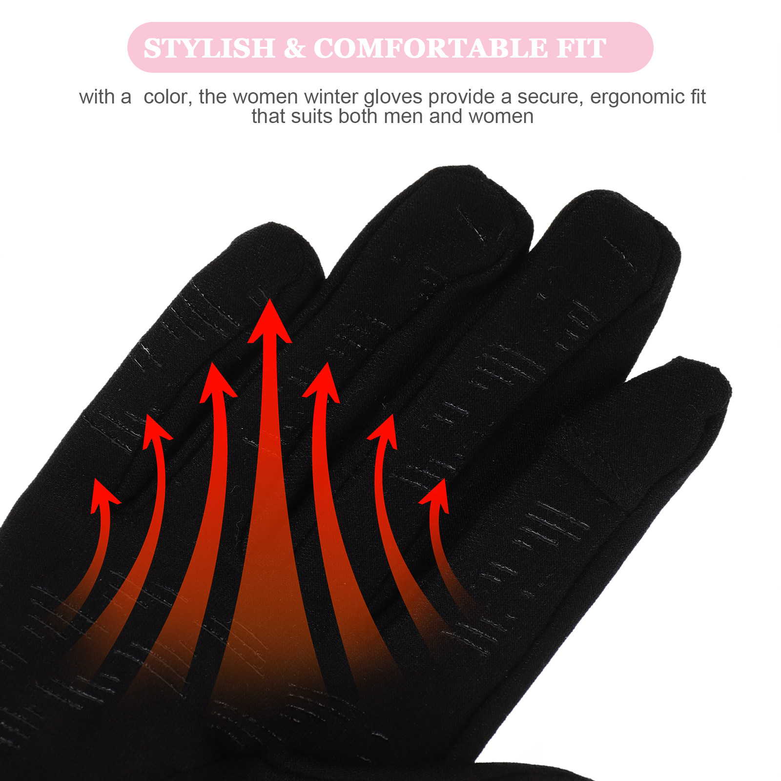 Black L Fit Women Ski Gloves T - Winter Glove Insulated 评论和价格